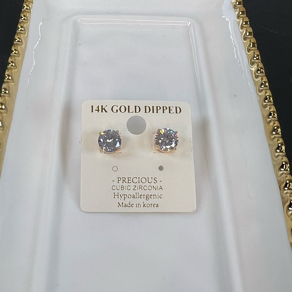 #41 - 14k gold dipped CZ studs